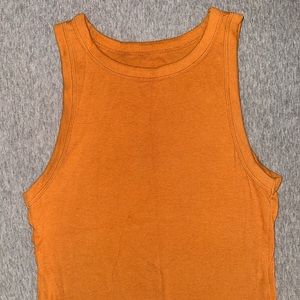 A New Day orange high neck ribbed tank top